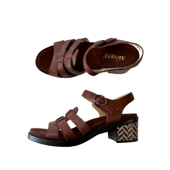 Alegria Tasia Sandal Size 41 Brown Leather Block Heel NWOT - Picture 1 of 10